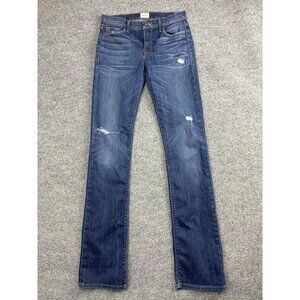 Hudson Jeans Womens‎ 26 Blue Elle Midrise Baby Boot Distressed Stretch Denim
